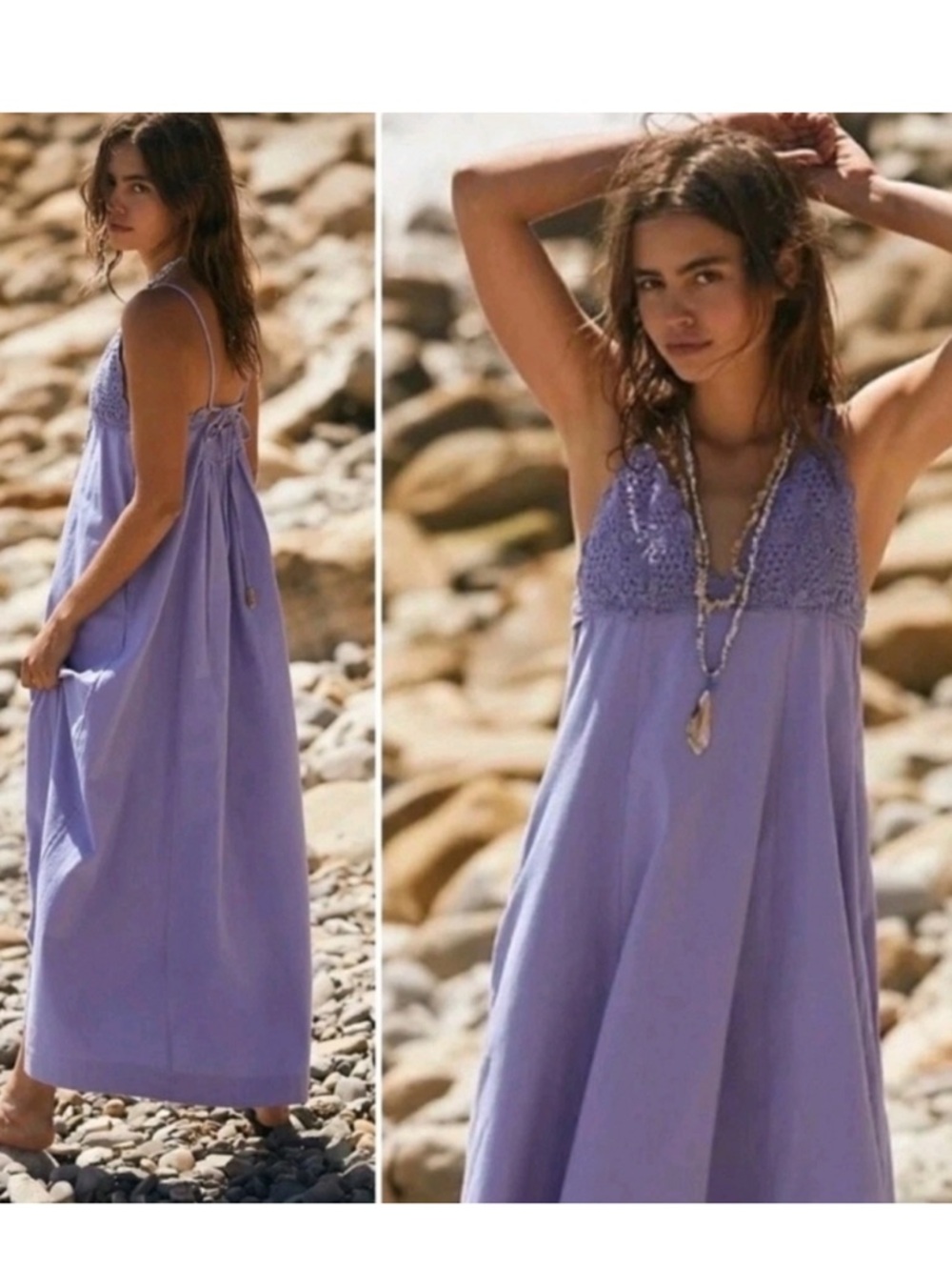 Free People Crochet Lovey Maxi Dress, NWT